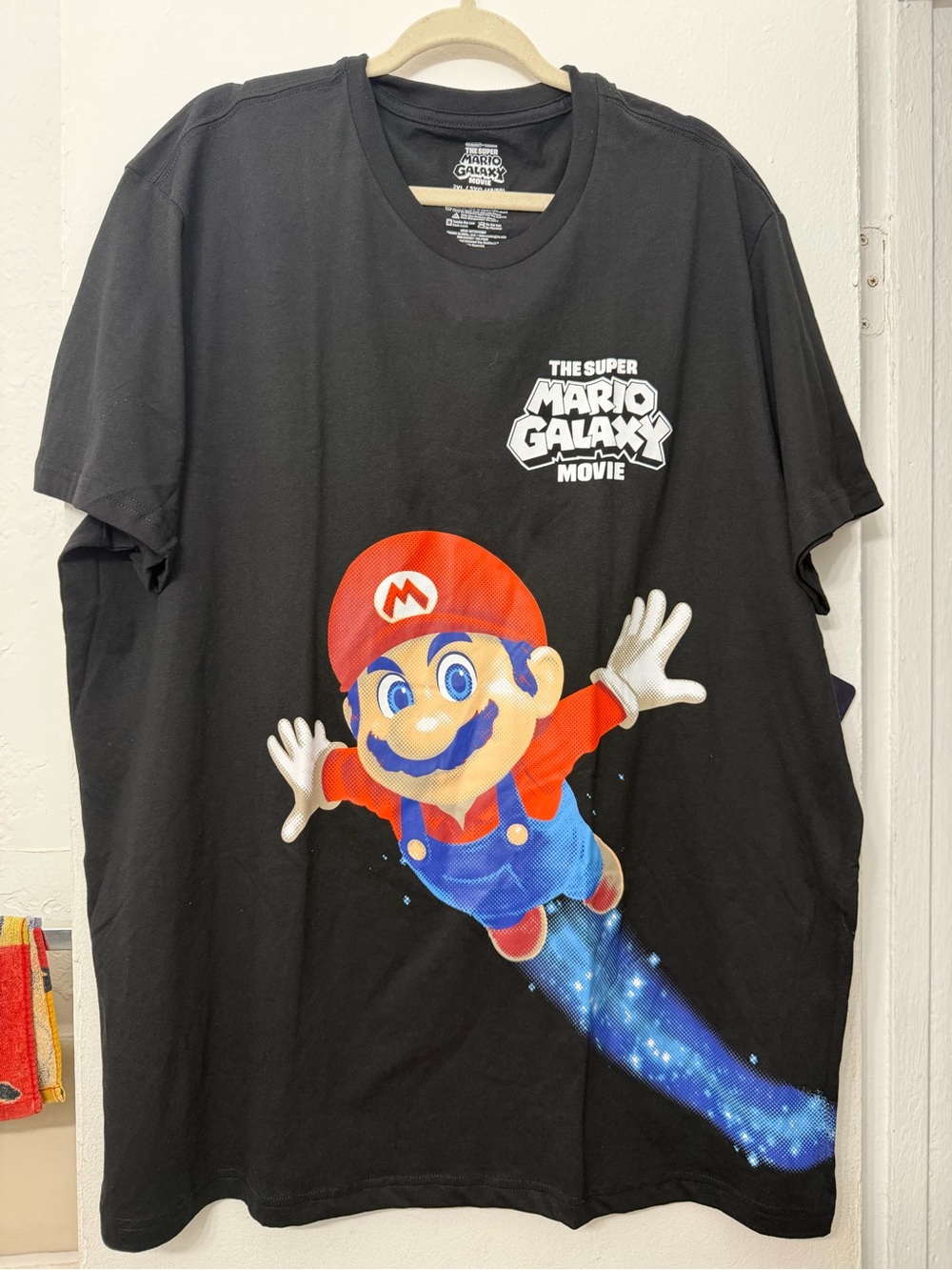 MAD Engine Black Super Mario Galaxy Movie Logo Tee